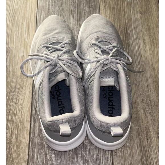 Adidas QT Racer 2.0 Light Granite Gray White Women’s US Size 10 Sneaker Shoes - Picture 8 of 10